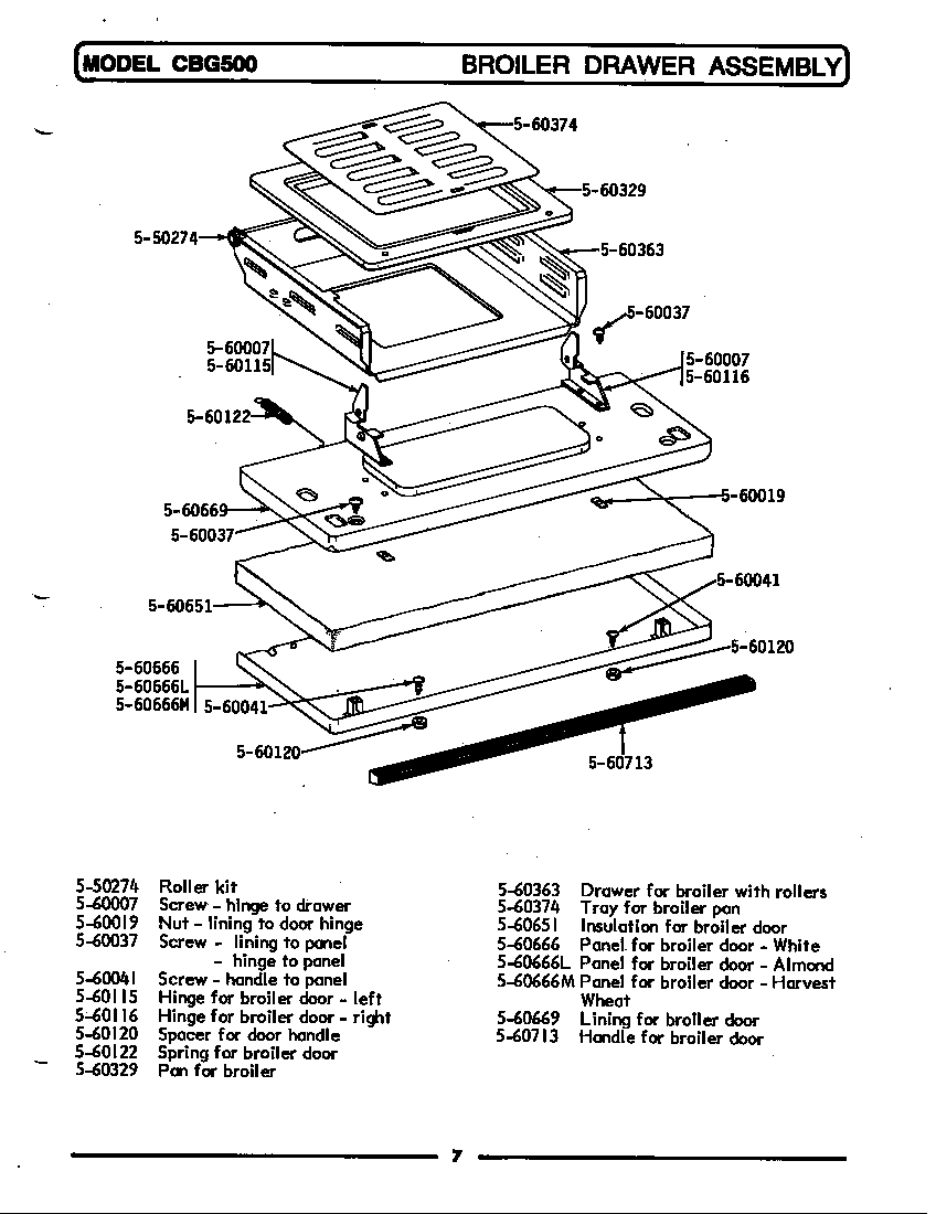Maytag LCBG500 drawer assembly diagram