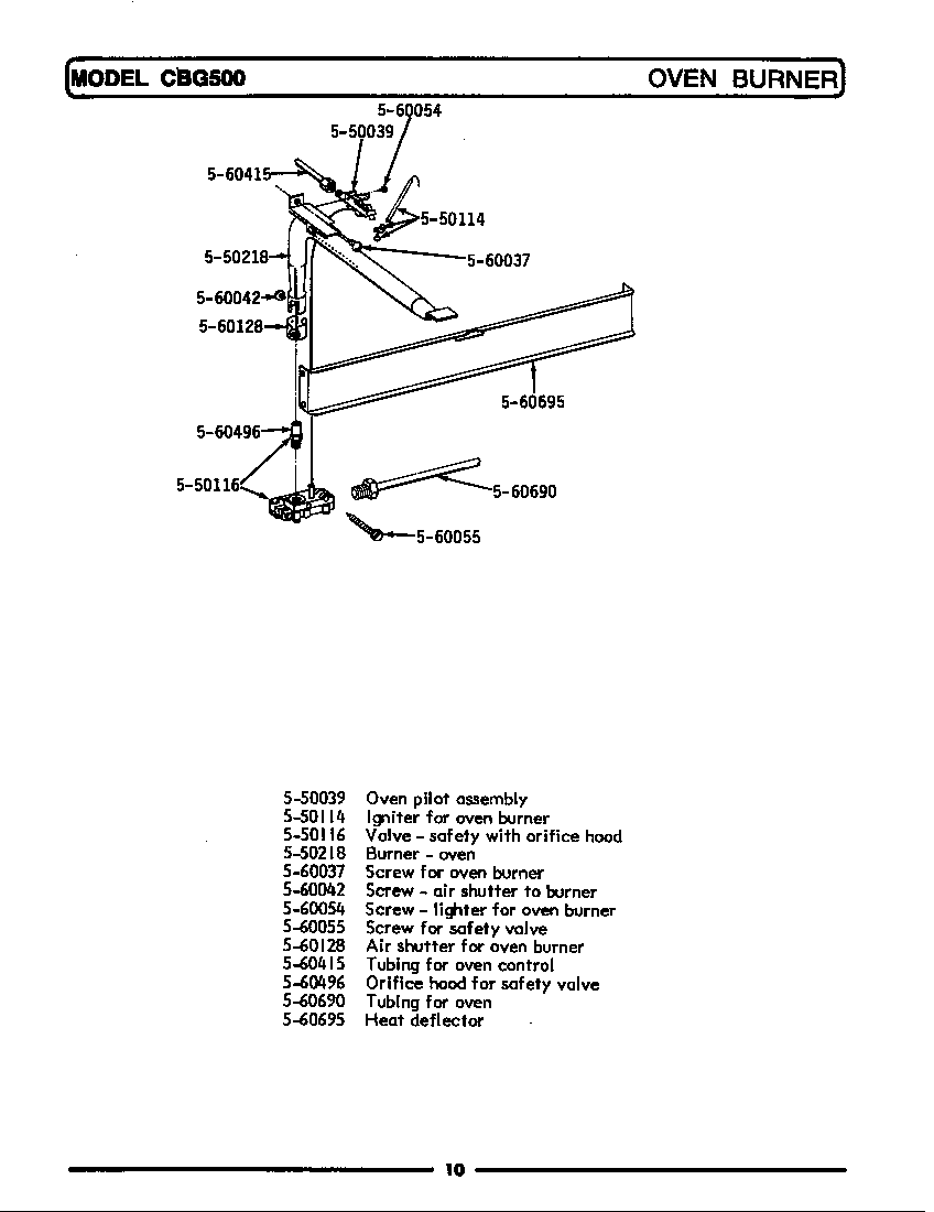 Maytag LCBG500 oven burner diagram