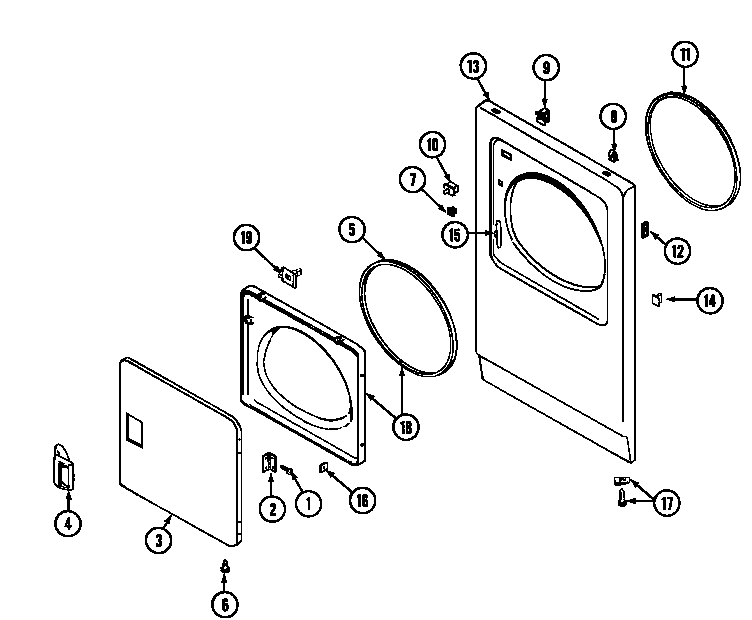 Maytag LDG8414AAE door (lde8414acm & ldg8414aam) (lde8414acm) (ldg8414aam) diagram