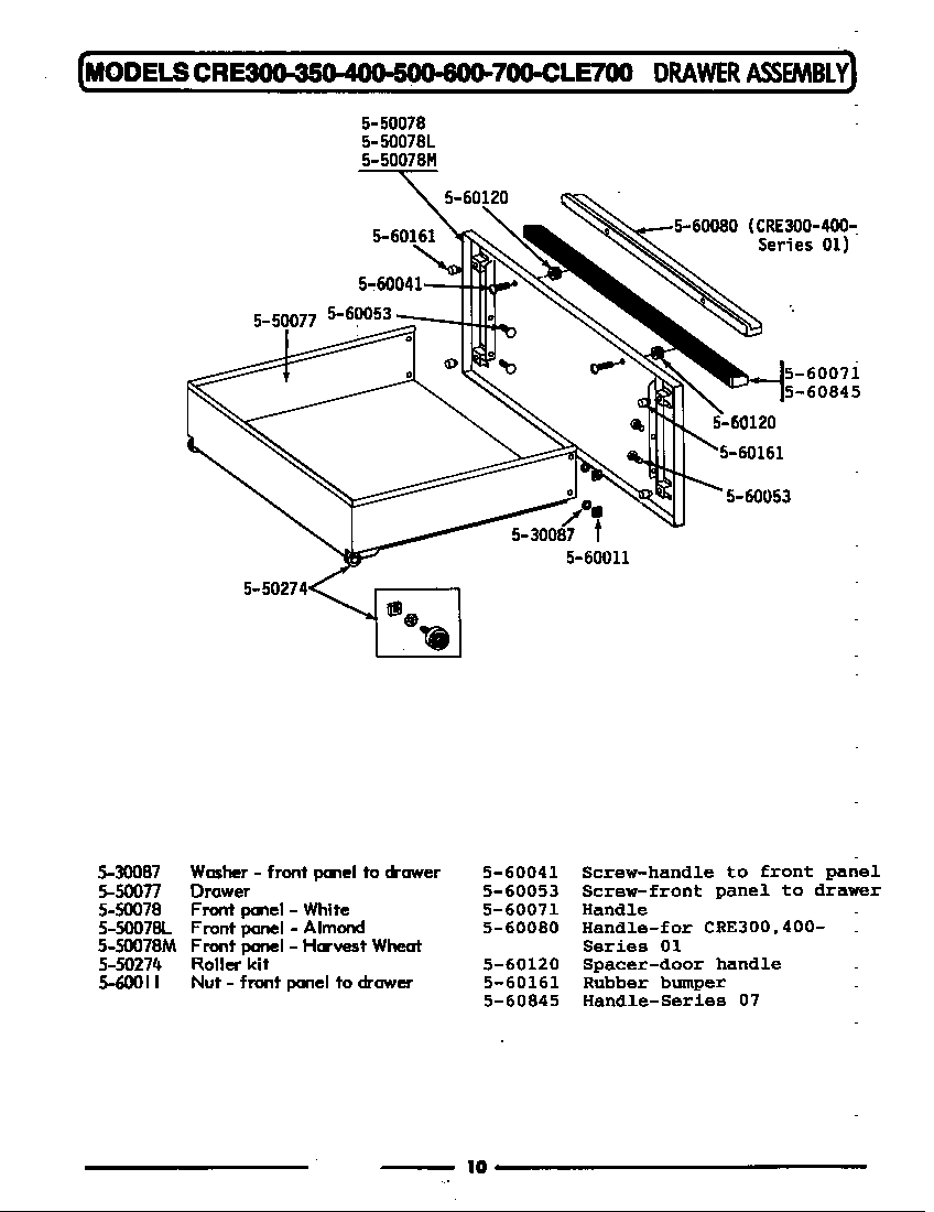 Maytag LCRE682 drawer assembly diagram