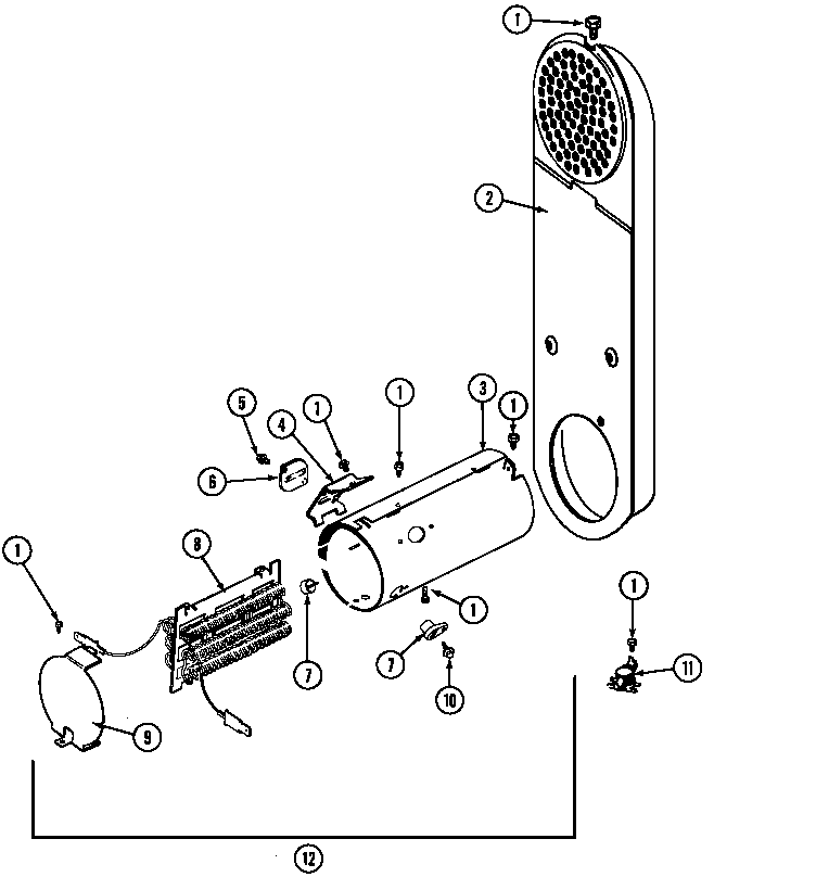 Maytag LDE8304ACM heater (lde8304acm) diagram