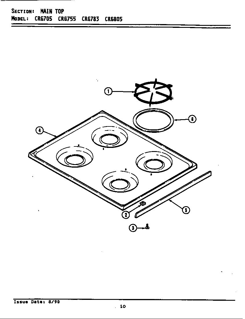 Maytag LCRG755 main top diagram