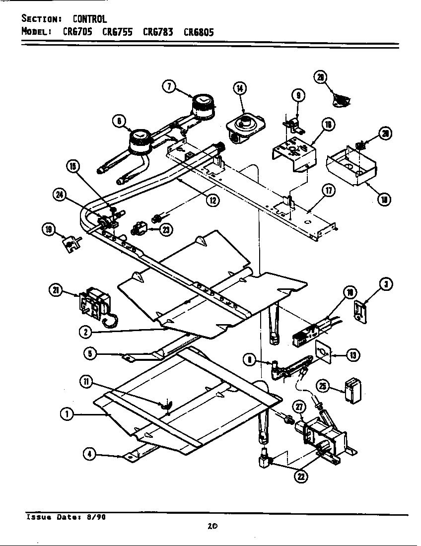 Maytag LCRG755 control diagram