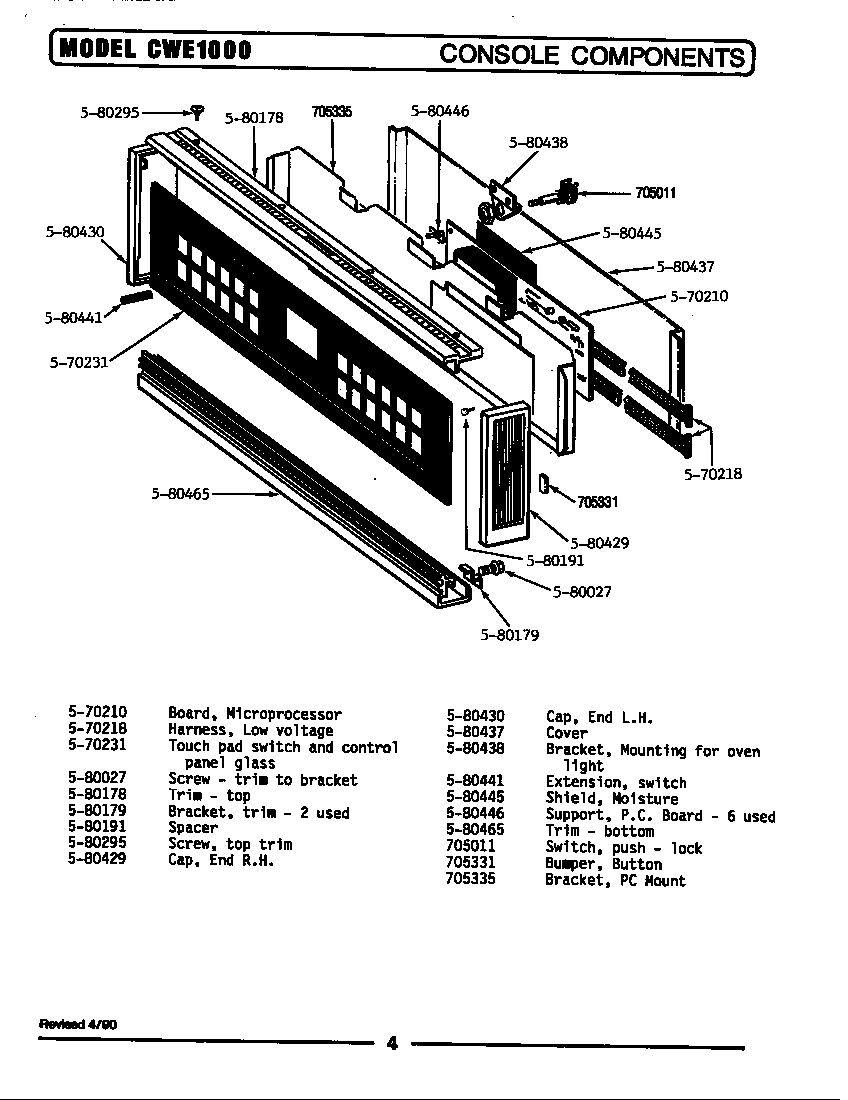 Maytag CWE601 control panel (cwe1000) (cwe1000) diagram