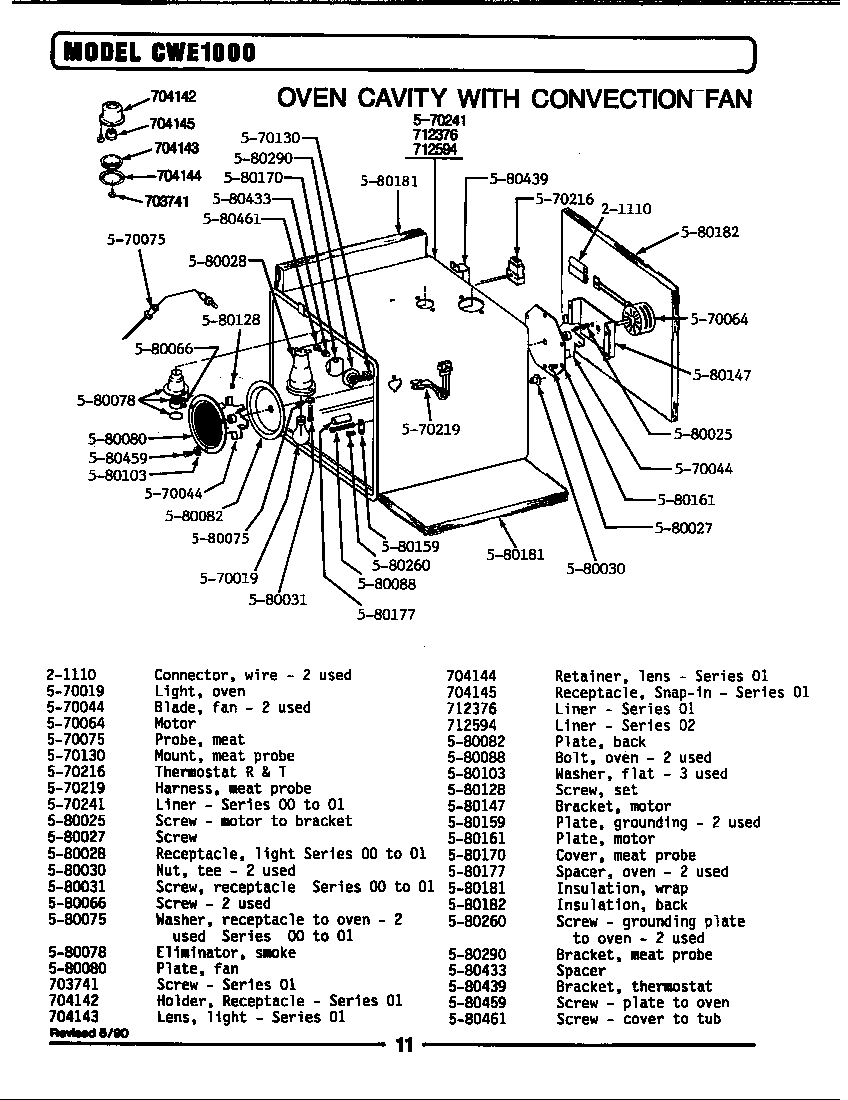 Maytag CWE601 oven cavity assembly (cwe1000) (cwe1000) diagram