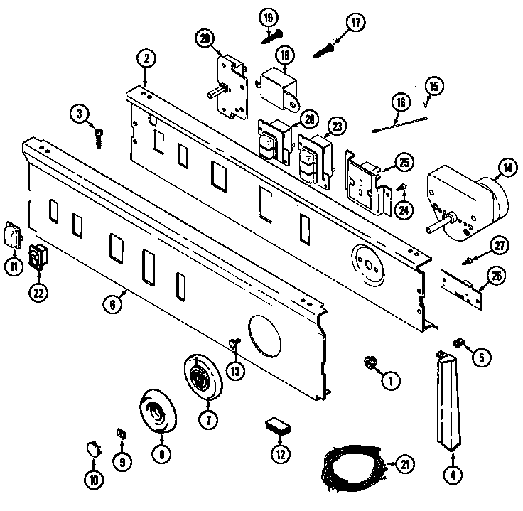 Maytag LDG8804AAL control panel (lde8804acm & ldg8804aam) (lde8804acm) (ldg8804aam) diagram