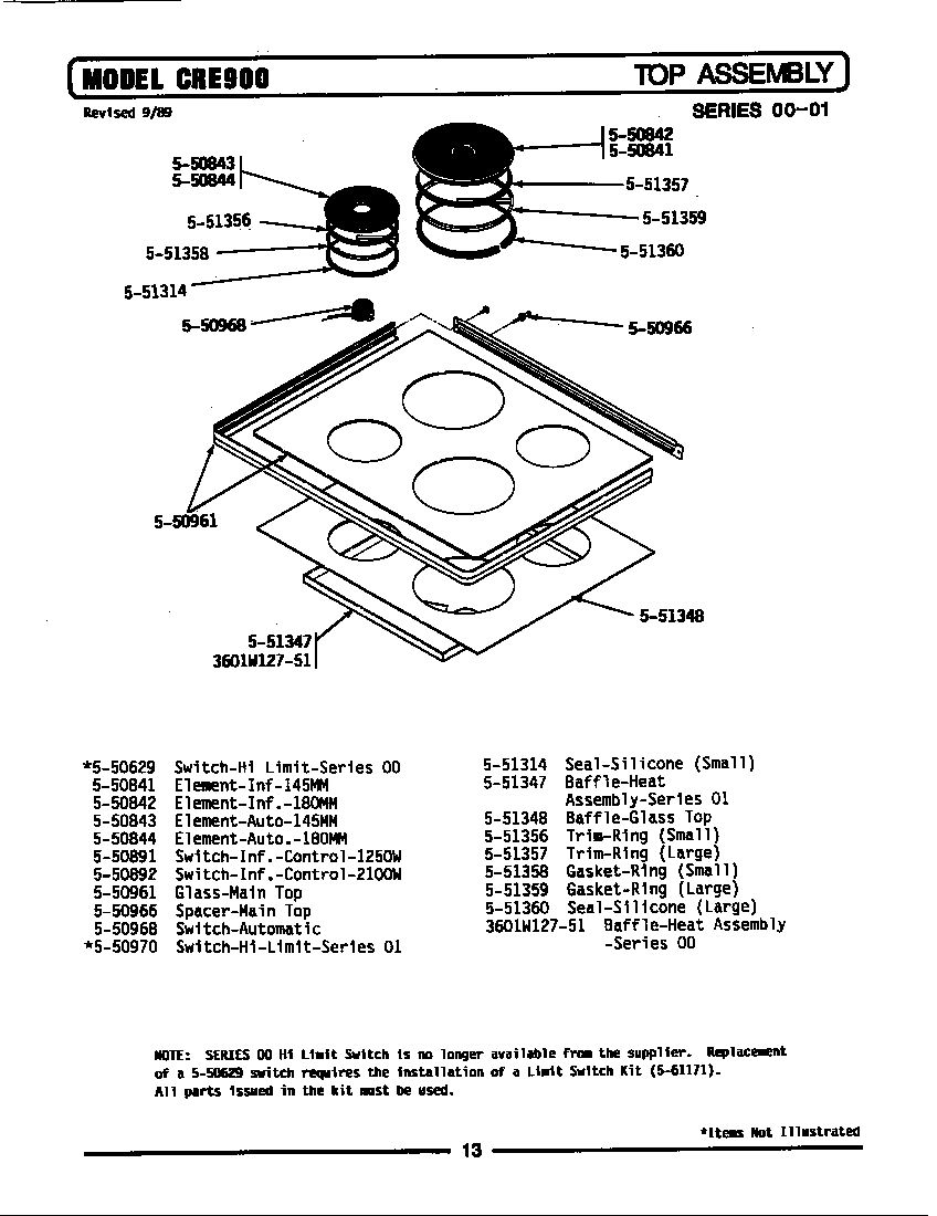 Maytag BCRE900 top assembly diagram
