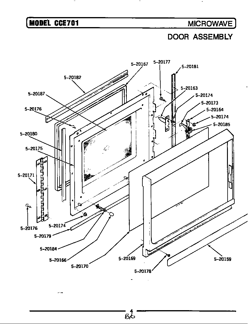Maytag GCCE701 door assembly/microwave diagram
