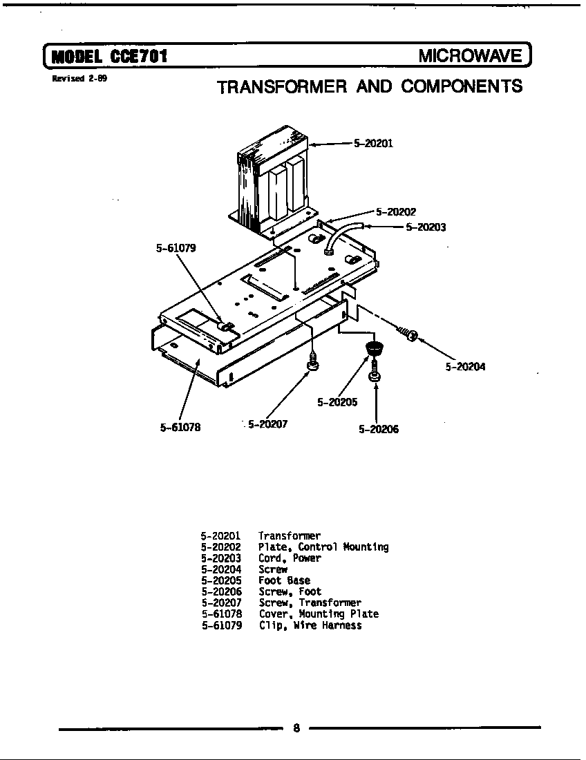 Maytag GCCE701 transformer & components-microwave diagram