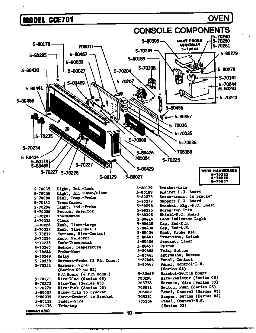 Maytag GCCE701 control panel diagram
