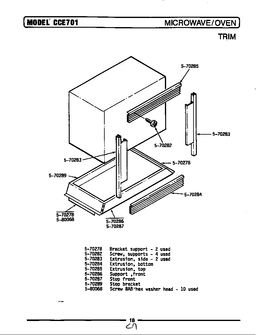 Maytag GCCE701 trim-microwave/oven diagram
