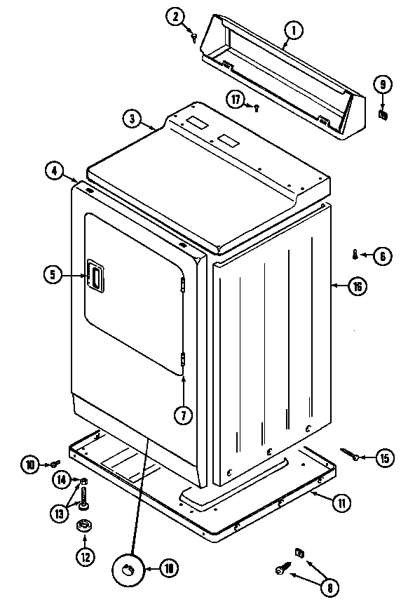 Maytag LDE7314ADE cabinet-front (lde7314acm & ldg7314aam) (lde7314acm) (ldg7314aam) diagram
