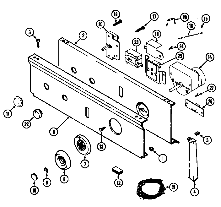 Maytag LDE5914ACE control panel (lde5914acm & ldg5914aam) (lde5914acm) (ldg5914aam) diagram
