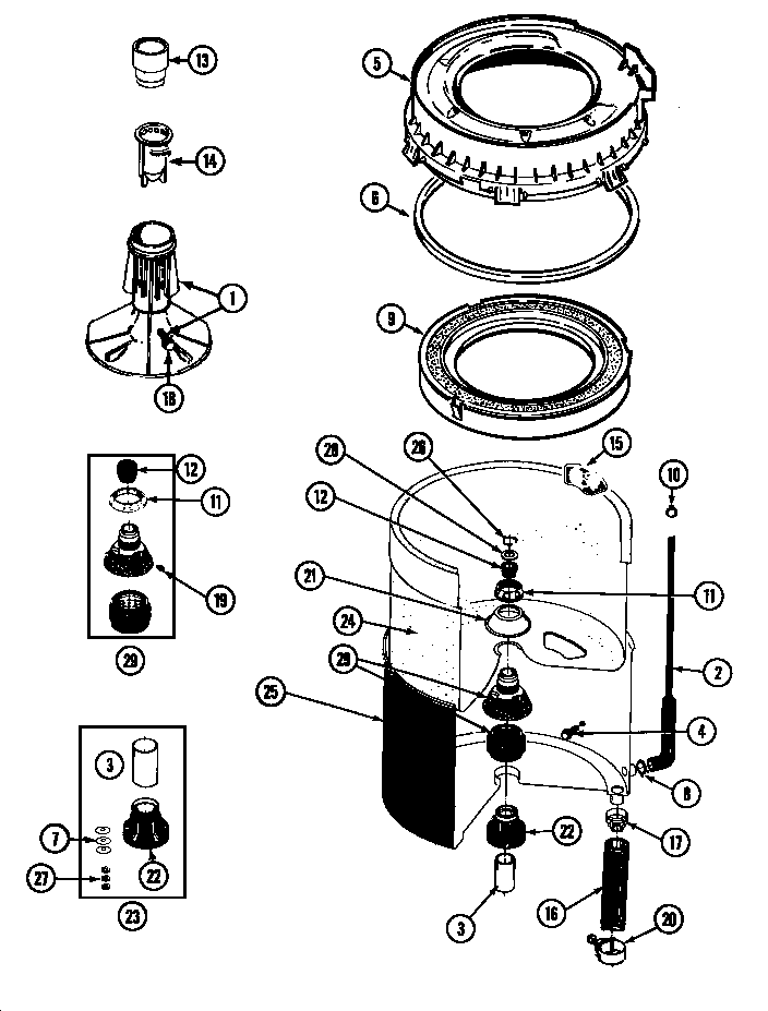 Maytag LAT7304ABE tub (lat7304aae) (lat7304aal) (lat7304abe) (lat7304abl) diagram
