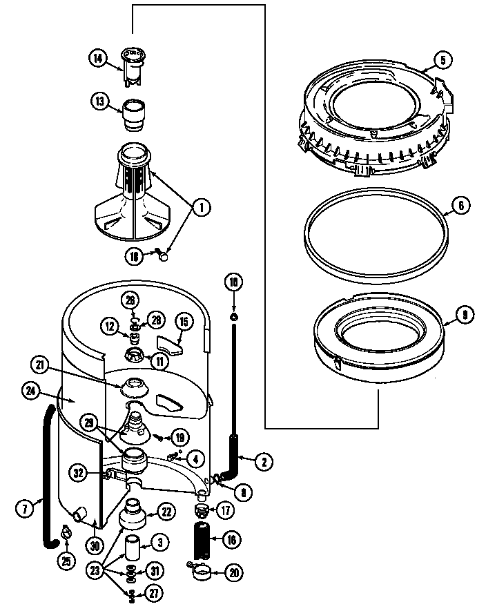 Maytag LAT8624ABL tub (lat8624aam & abm) (lat8624aam) (lat8624abm) diagram
