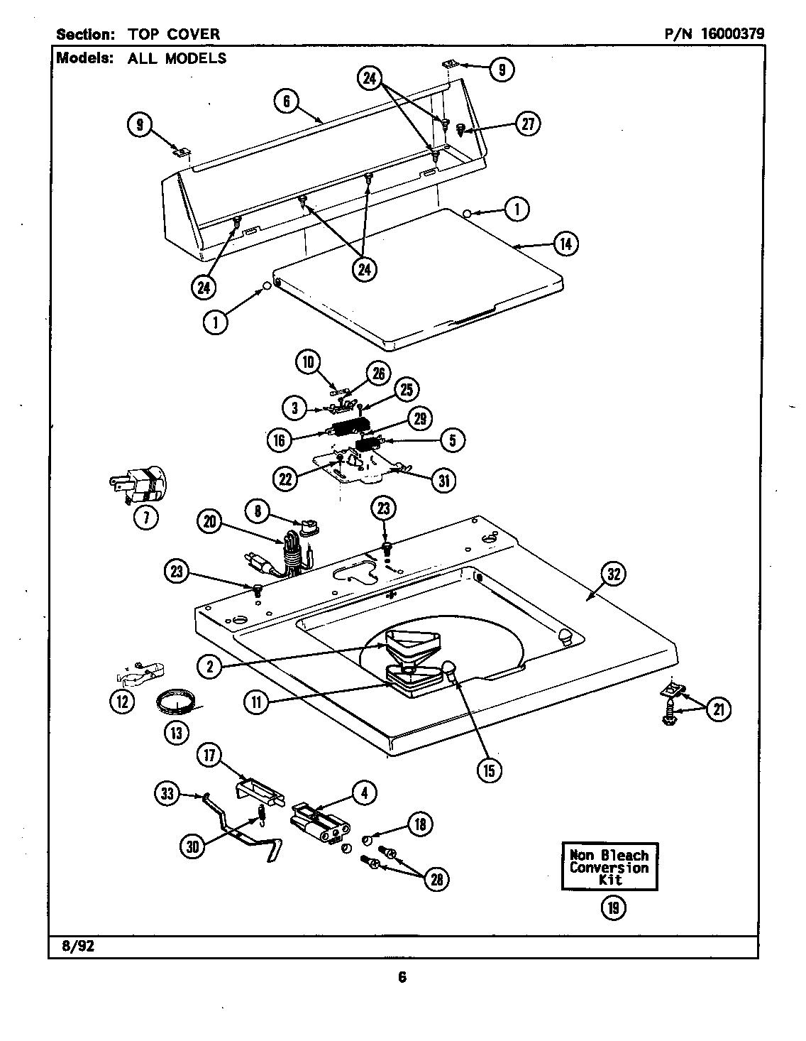 Maytag LAT7480ABL top cover diagram