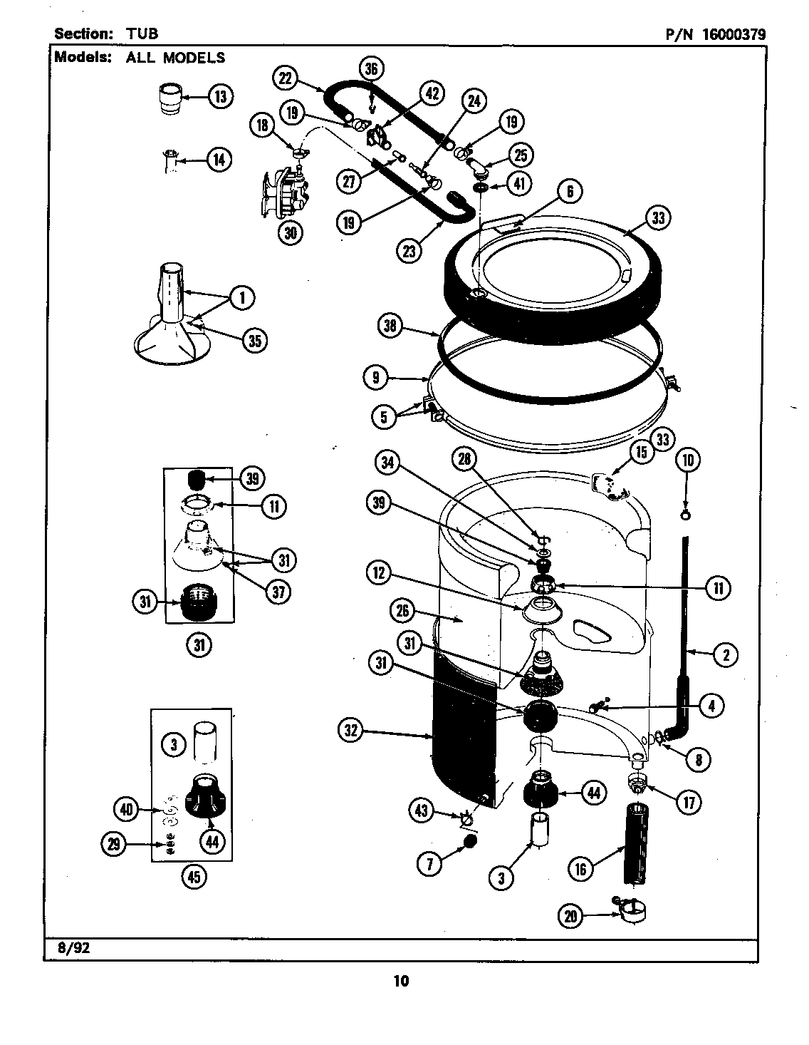 Maytag LAT7480ABL tub diagram