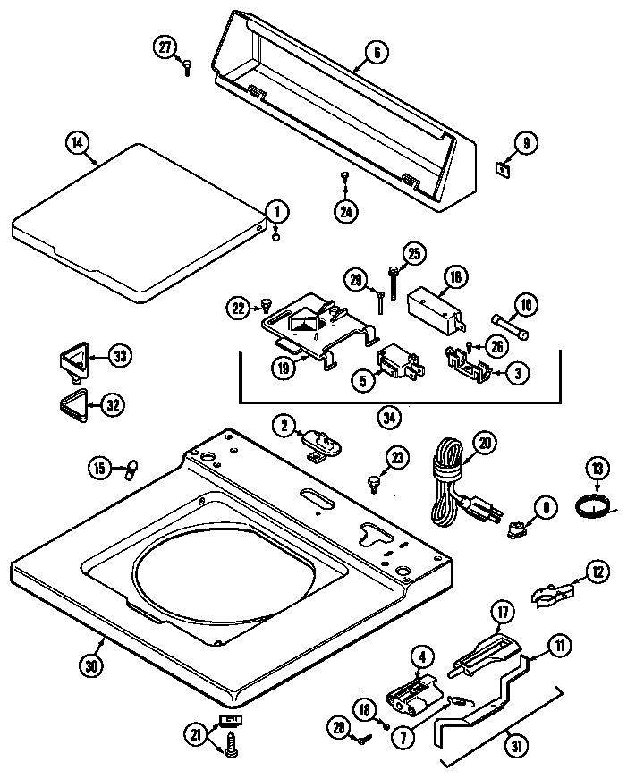Maytag LAT9704ABL top (lat9704aae) (lat9704aal) (lat9704abe) (lat9704abl) diagram