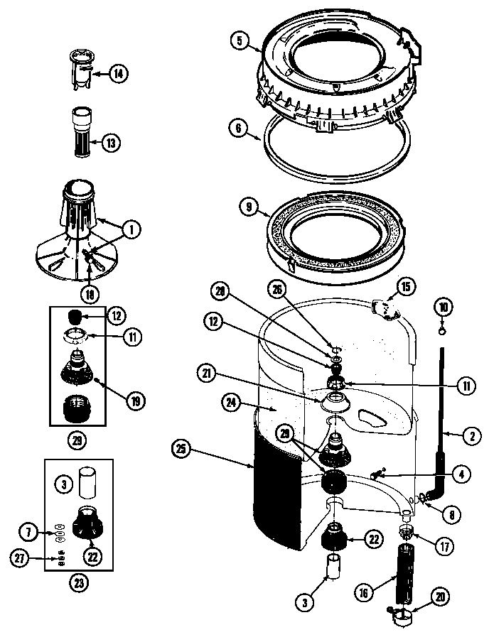 Maytag LAT8004ABE tub diagram