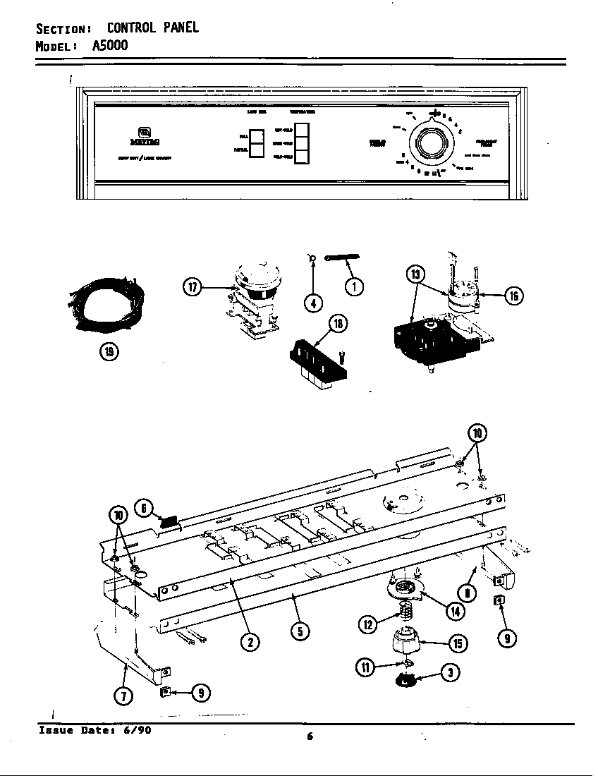 Maytag GA5000 control panel diagram