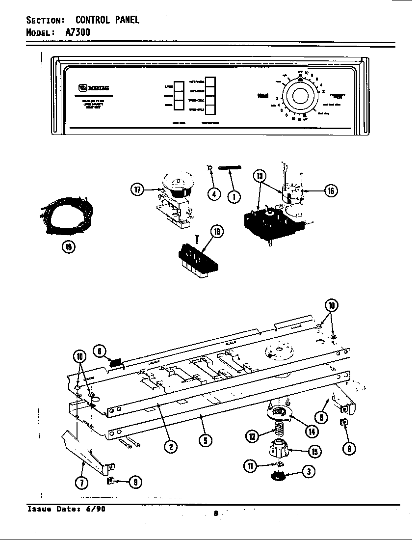 Maytag LA7300 control panel diagram