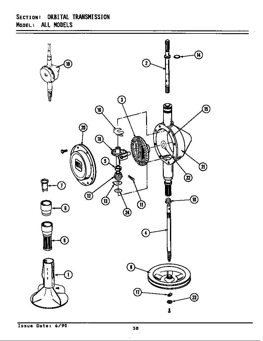 Maytag LA7300 orbital transmission diagram