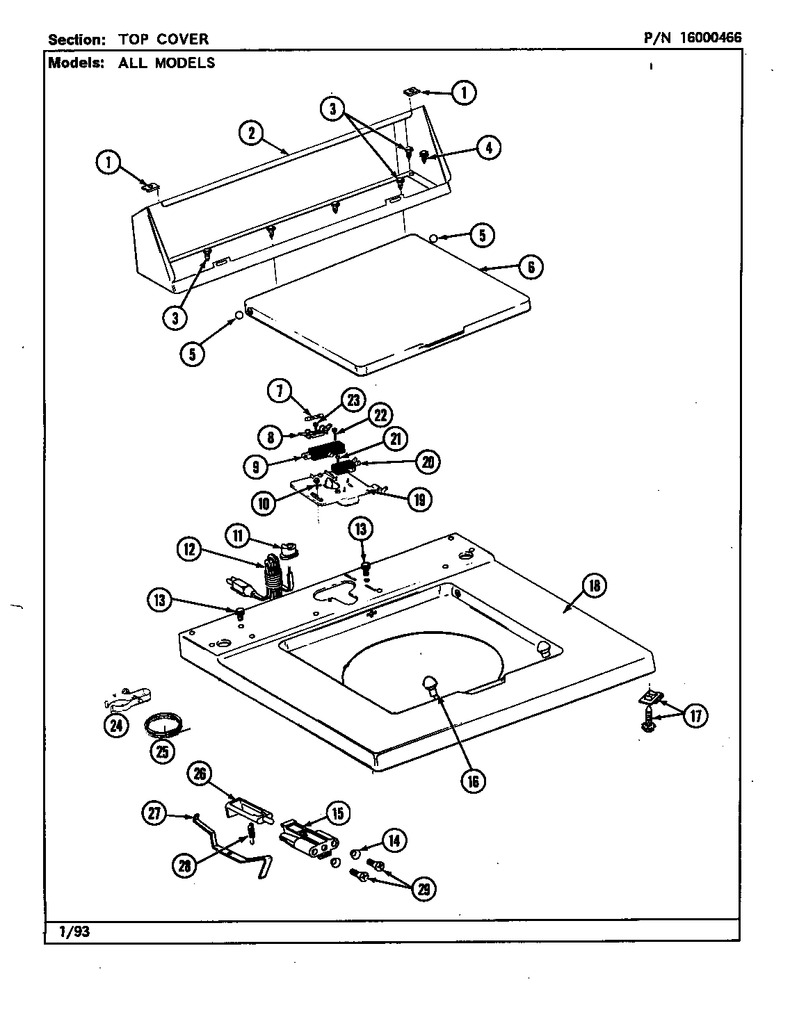 Maytag LAT7793AAW top cover diagram