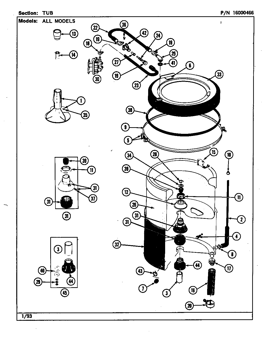 Maytag LAT7793AAW tub diagram