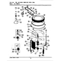Maytag GA7400 tub, agitator, mounting stem & seal diagram