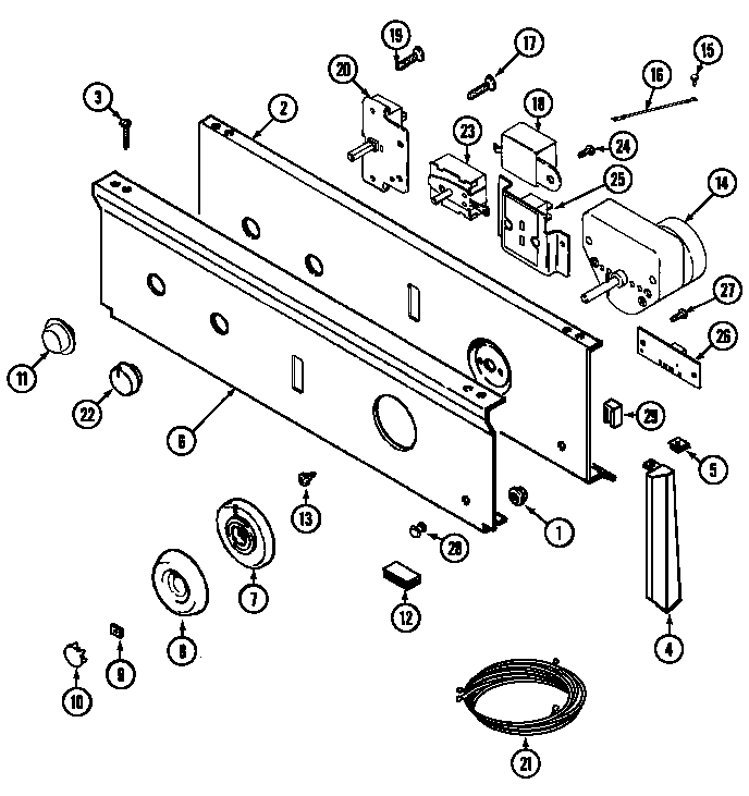 Maytag LDG9304AAE control panel (wht/wht & alm) diagram