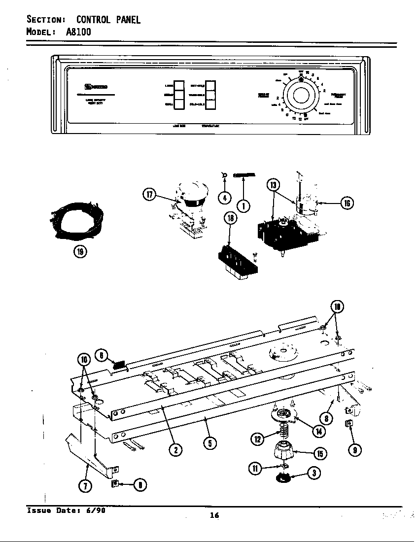 Maytag LA8100 control panel diagram