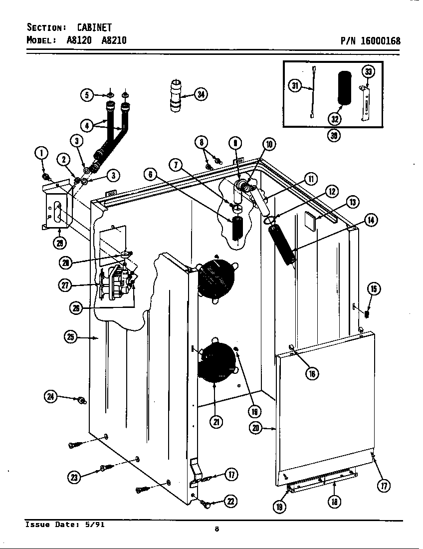 Maytag GA8120 cabinet diagram