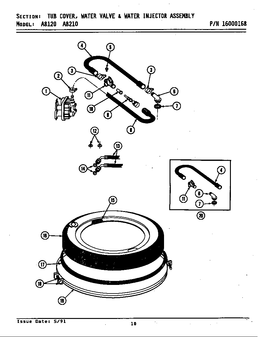 Maytag GA8120 tub cover diagram