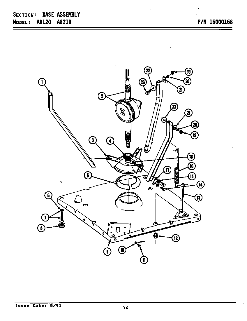 Maytag GA8120 base assembly diagram