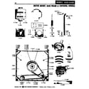 Maytag LA608 motor mount, base frame & centering sprs diagram