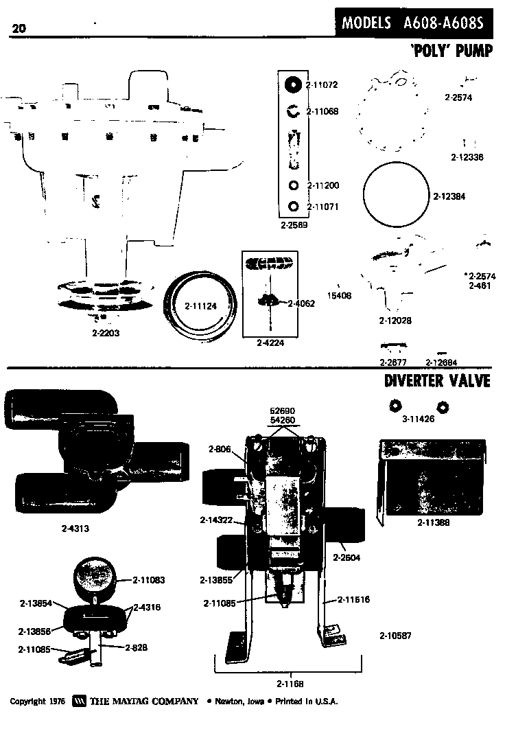 Maytag LA608 diverter valve diagram