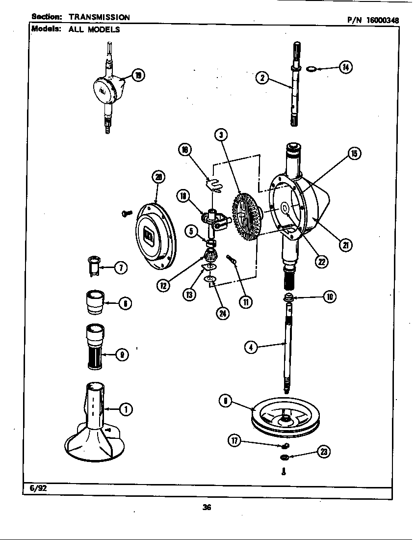 Maytag LAT7400AAL transmission diagram