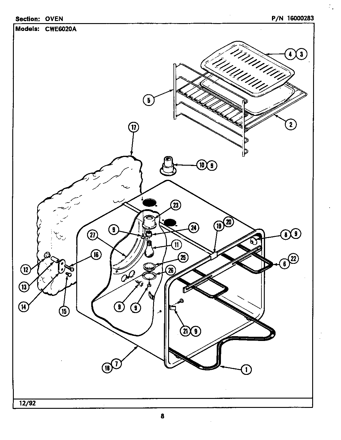 Maytag CWE6020ACB oven diagram