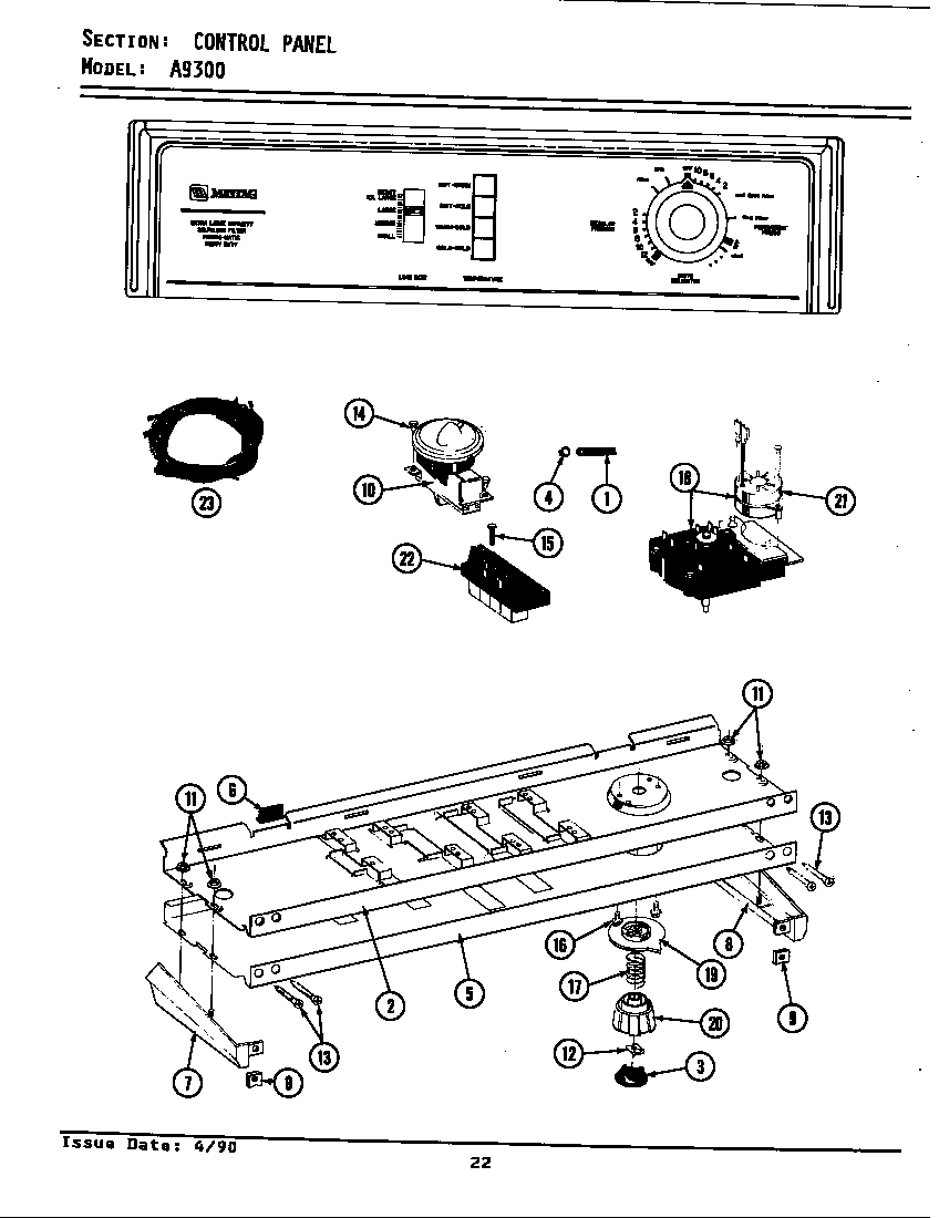 Maytag LA9300 control panel diagram