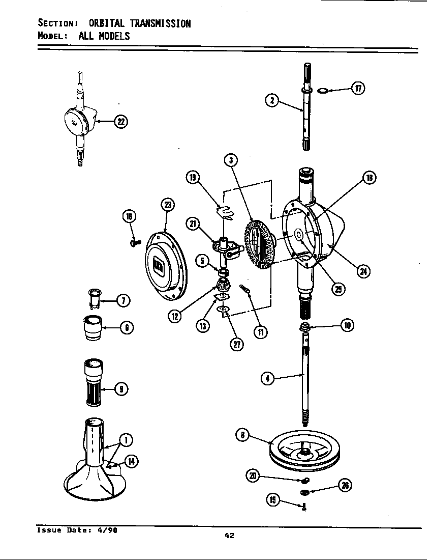 Maytag LA8650 orbital transmission diagram