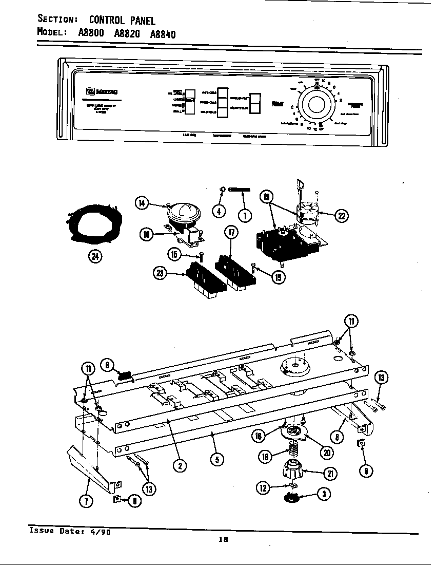 Maytag LA8840 control panel diagram