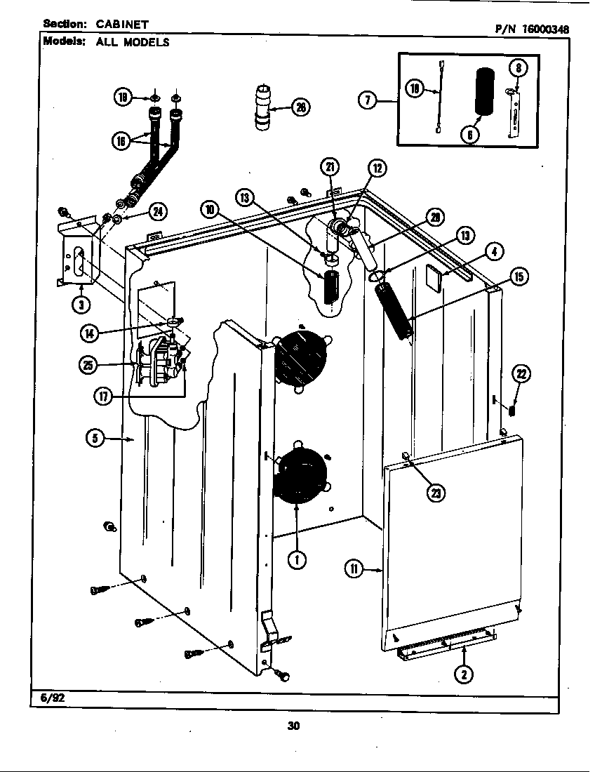 Maytag LAT8340AAL cabinet diagram