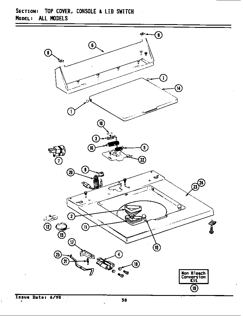 Maytag LAT8420AAW top diagram
