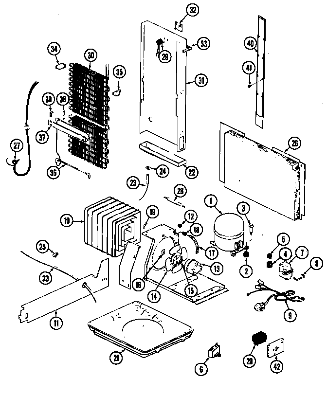 Admiral AS20M7DA unit compartment & system diagram