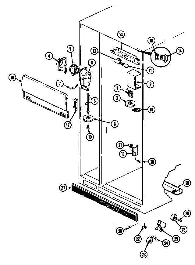 Admiral AS20M7DA fresh food compartment diagram