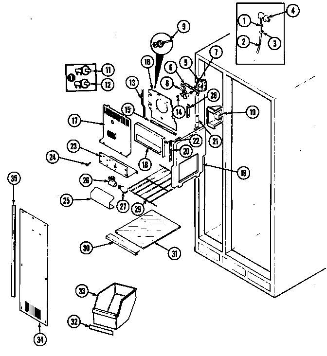 Admiral AS20M7DA freezer compartment diagram