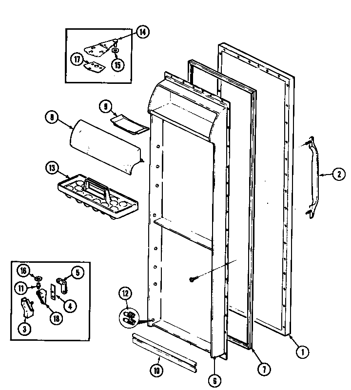 Admiral AS20M7DA fresh food door diagram
