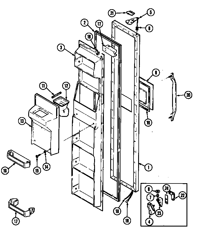 Admiral AS20M7DA freezer door diagram