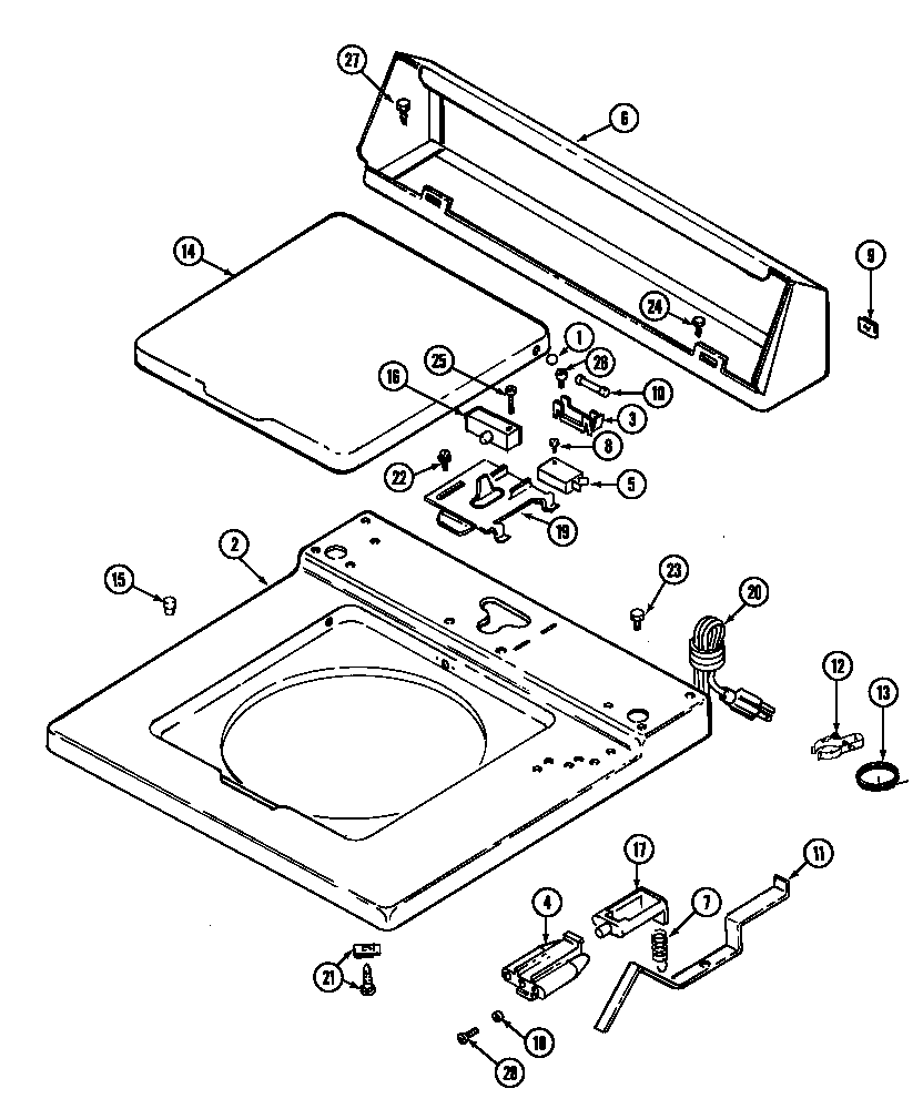 Maytag LAT8600ABE top (lat8600aae) (lat8600abe) diagram