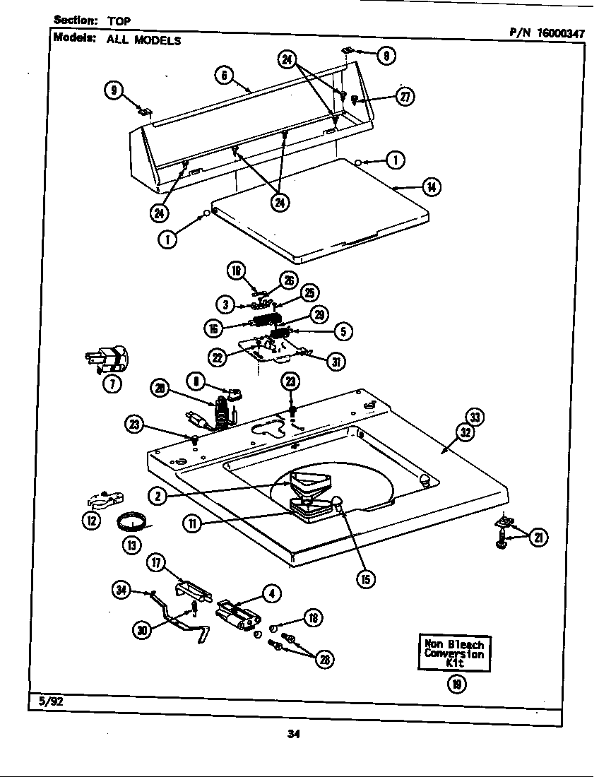 Maytag LAW9400ABL top diagram